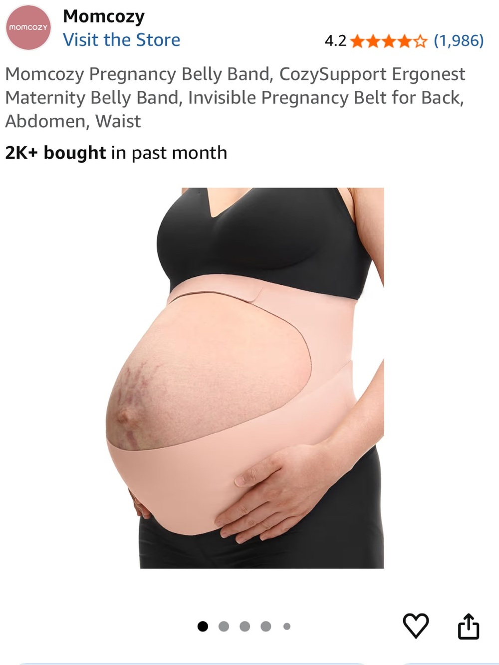 Momcozy Maternity Belly Band in Blush Pink - Support Belt for Pregnancy
NEW